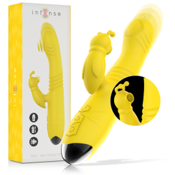 INTENSE - TOKY VIBRADOR MULTIFUNCIÓN RECARGABLE UP and DOWN CON ESTIMULADOR DE CLITORIS AMARILLO