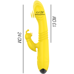 INTENSE - TOKY VIBRADOR MULTIFUNCIÓN RECARGABLE UP and DOWN CON ESTIMULADOR DE CLITORIS AMARILLO