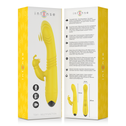 INTENSE - TOKY VIBRADOR MULTIFUNCIÓN RECARGABLE UP and DOWN CON ESTIMULADOR DE CLITORIS AMARILLO