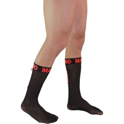 MACHO - CALCETINES FINOS NEGRO-ROJO TALLA ÚNICA
