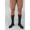 MACHO - CALCETINES FINOS NEGRO-ROJO TALLA ÚNICA
