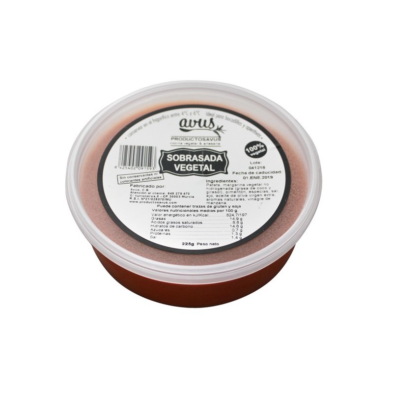 REFRIG ESTILO SOBRASADA VEGANA AVUS 225 GR
