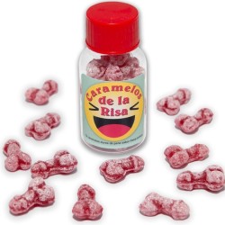 DIABLO PICANTE - 12 CARAMELOS DE LA RISA FORMA PENE FRESA-CEREZA