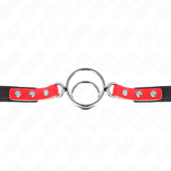 KINK - MORDAZA CON MÚLTIPLES JUNTAS TÓRICAS 4 - 4.8 CM ROJO AJUSTABLE 38 X 56 CM