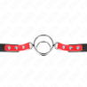 KINK - MORDAZA CON MÚLTIPLES JUNTAS TÓRICAS 4 - 4.8 CM ROJO AJUSTABLE 38 X 56 CM