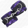 KINK - MUÑEQUERAS CORTAS DE ENCAJE TERCIOPELO Y UNIÓN DE NYLON VIOLETA-NEGRO 23 X 6.5 CM
