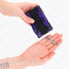 KINK - MUÑEQUERAS CORTAS DE ENCAJE TERCIOPELO Y UNIÓN DE NYLON VIOLETA-NEGRO 23 X 6.5 CM
