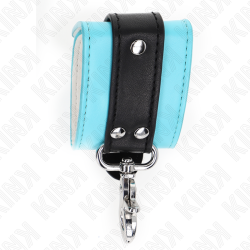 KINK - MUÑEQUERAS CON CIERRE PREMIUM NEGRO - AZUL AJUSTABLE 21-28 CM X 5.5 CM