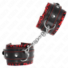 KINK - MUÑEQUERAS FORRADAS ROJO - NEGRO AJUSTABLE 17-29 CM X 6 CM