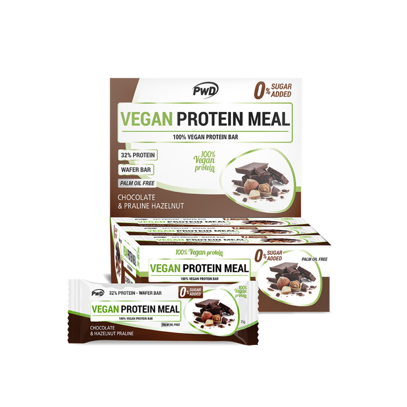 BARRITA VEGAN PROTEIN MEAL CHOCOLATE Y HAZELNUT PRALINE 35GR