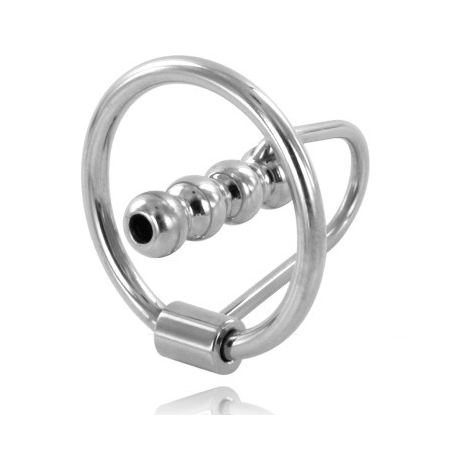 METAL HARD - ANILLO GLANDE CON PLUG URETRAL 28MM
