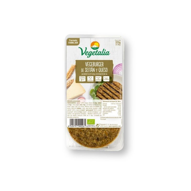 REFRIG VEGEBURGUER SEITAN Y QUESO  BIO 320G CCPAE