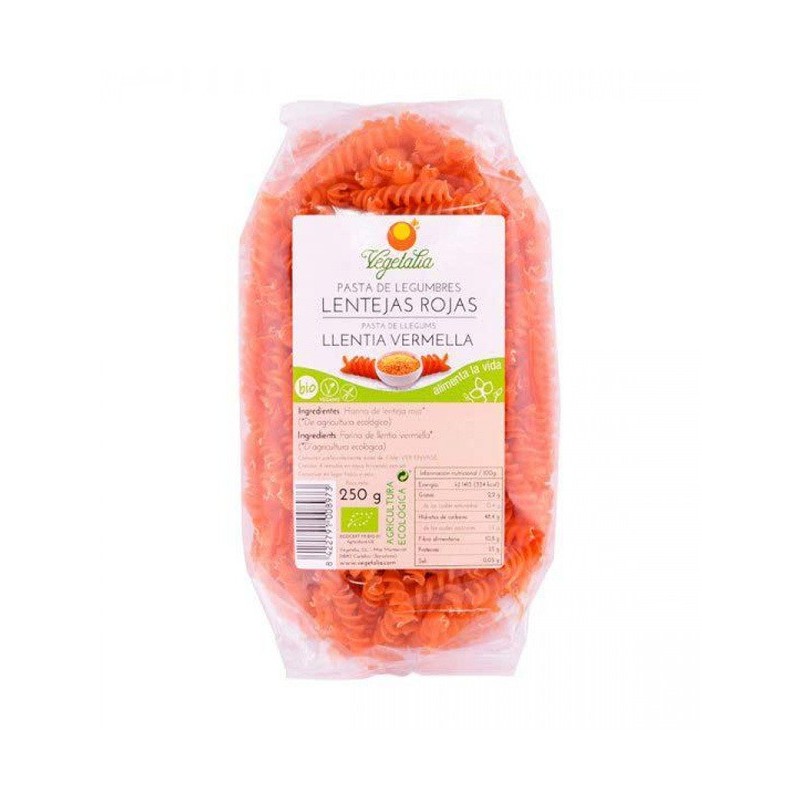 ESPIRALES DE LENTEJAS ROJAS SIN GLUTEN BIO 250g