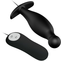PRETTY LOVE - PLUG ANAL SILICONA 12 MODOS VIBRACIÓN NEGRO