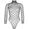 LEG AVENUE - TEDDY CUERPO DE RED MANGA LARGA NEGRO S-M
