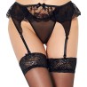 QUEEN LINGERIE - TANGA CON LIGUERO NEGRO L-XL
