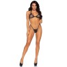 LEG AVENUE - SET EN CUERPO DE RED TOP Y TANGA TALLA ÚNICA