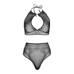 LEG AVENUE - SET DOS PIEZAS TOP CORTO CUELLO HALTER Y TANGA TALLA ÚNICA