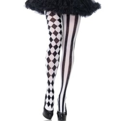 LEG AVENUE - MEDIAS ARLEQUIN NEGRO-BLANCO