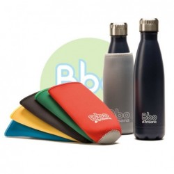 BOTELLA BBO TERMO ACERO INOXIDABLE 500ML AZUL y  FUNDA IRISANA