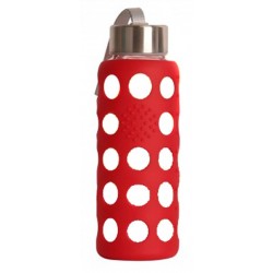 BOTELLA BBO ROJA BOROSILICATO CON SILICONA 300 ml.  IRISANA