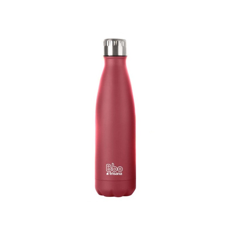 BOTELLA BBO TERMO ACERO INOXIDABLE 350ML ROJA y  FUNDA IRISANA