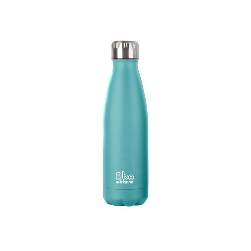 BOTELLA BBO TERMO ACERO INOXIDABLE 350ML TURQUESA  y  FUNDA IRISANA