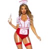LEG AVENUE - DISFRAZ ENFERMERA SEXY ROJO-BLANCO M