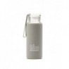 BOTELLA BBO GRIS BOROSILICATO CON SILICONA 330 ml. IRISANA