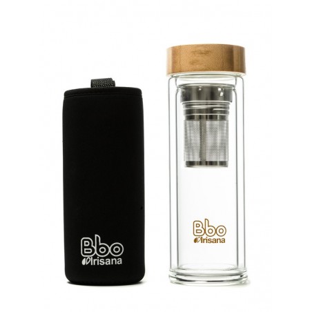 TERMO INFUSIONADOR DOBLE PARED VIDRIO 400ML BBO IRISANA