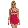 SUBBLIME - 954130 BABYDOLL CON DISEÑO FLORAL ROJO L-XL