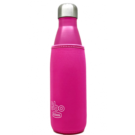 BOTELLA BBO TERMO ACERO INOXIDABLE 500ML FUCSIA CON FUNDA