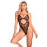 SUBBLIME - 955212 BODY TRANSPARENTE CON ENCAJE HUECO NEGRO S-M