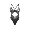 SUBBLIME - 955212 BODY TRANSPARENTE CON ENCAJE HUECO NEGRO S-M