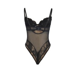 SUBBLIME - 955618 BODY DE ENCAJE CON CIERRE INFERIOR NEGRO S-M