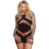 LEG AVENUE - MINI VESTIDO RED SEXY NEGRO TALLA GRANDE 1X-2X