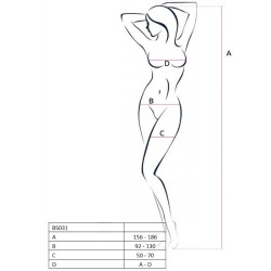 PASSION - WOMAN BS031 BODYSTOCKING BLANCO TALLA ÚNICA
