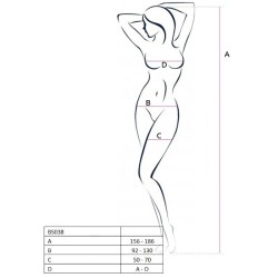 PASSION - WOMAN BS038 BODYSTOCKING NEGRO TALLA ÚNICA