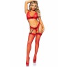 LEG AVENUE - SET TRES PIEZAS DE ENCAJES TALLA ÚNICA - ROJO