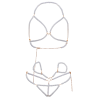 LEG AVENUE - SET SUJETADOR MUÑEQUERAS and TANGA PERLA