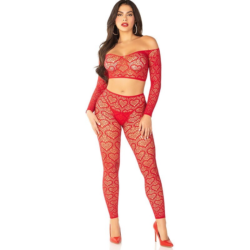 LEG AVENUE - CROP TOP MEDIAS ROJO TALLA ÚNICA