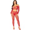 LEG AVENUE - CROP TOP MEDIAS ROJO TALLA ÚNICA
