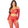 LEG AVENUE - CROP TOP MEDIAS ROJO TALLA ÚNICA