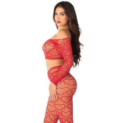 LEG AVENUE - CROP TOP MEDIAS ROJO TALLA ÚNICA