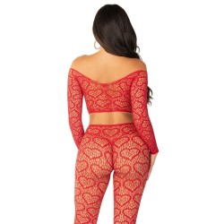 LEG AVENUE - CROP TOP MEDIAS ROJO TALLA ÚNICA