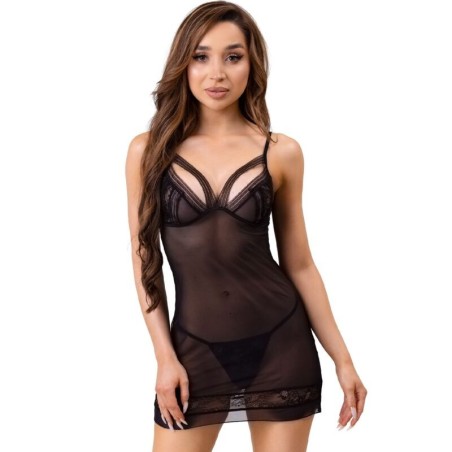 LIVCO CORSETTI FASHION - TIANA LC 20208 CAMISA TANGA NEGRO L-XL
