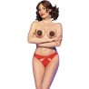 CHILIROSE - CR 4839 SET NAVIDEÑO PEZONERAS PANTIES ROJO L-XL