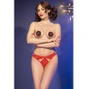CHILIROSE - CR 4839 SET NAVIDEÑO PEZONERAS PANTIES ROJO L-XL