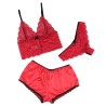 SUBBLIME - 953898 SET 3 PIEZAS ENCAJE Y SATEN ROJO S-M