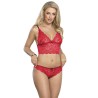 SUBBLIME - 953904 SET 3 PIEZAS ENCAJE Y SATEN ROJO L-XL